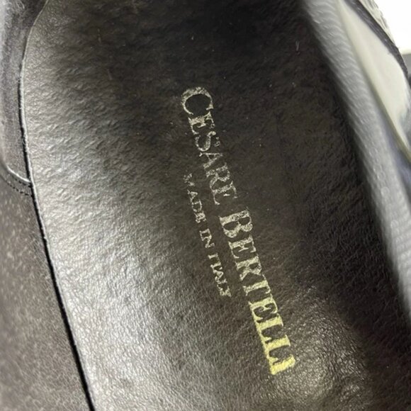 Cesare Bertelli Black Leather Loafer Slip On Dress Shoes Mens 10.5 Made In Italy main image 5